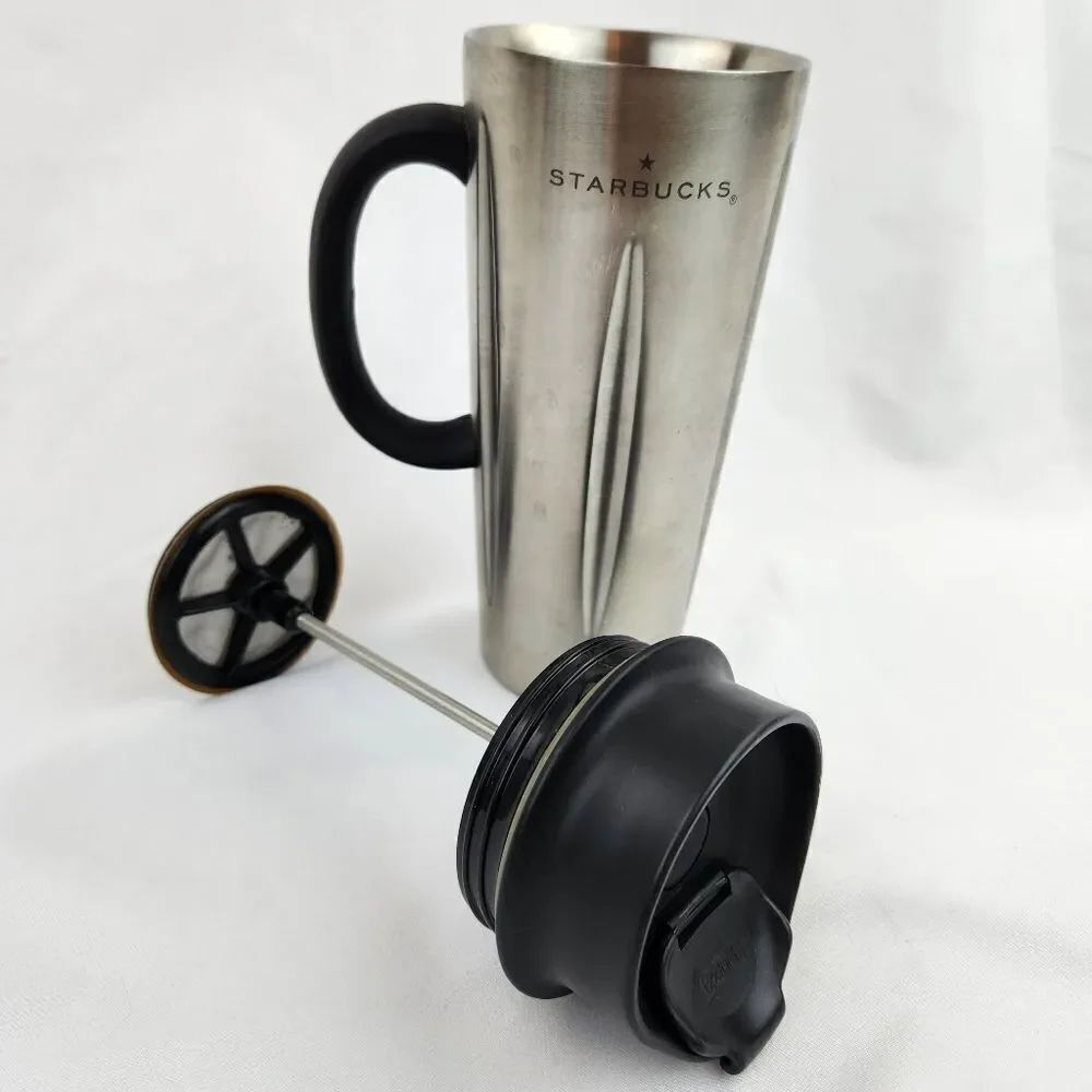 ☕️Vintage Starbucks 2003 Stainless Steel French Press 16oz Travel Tumbler